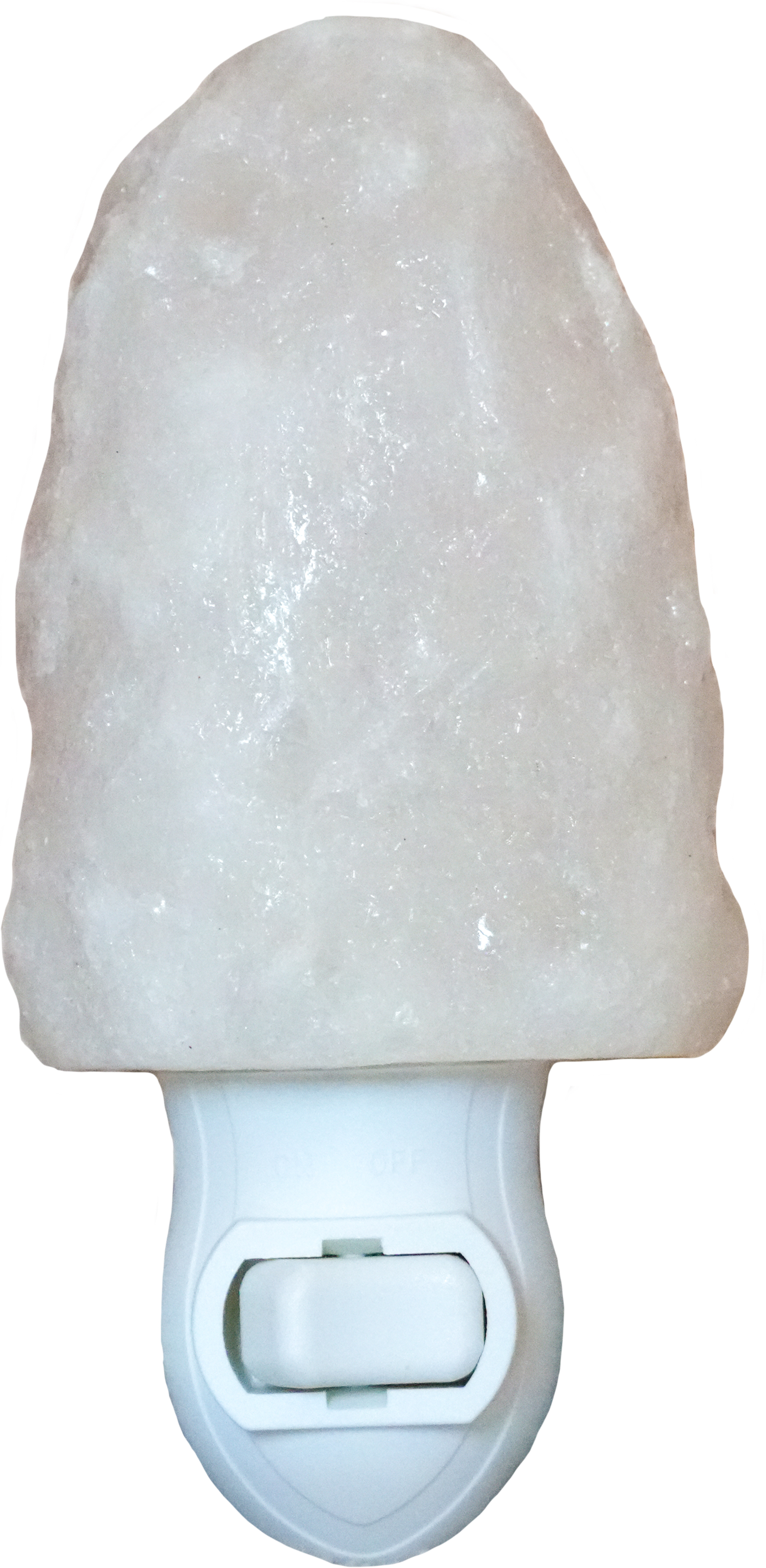 white natural shaped salt night light