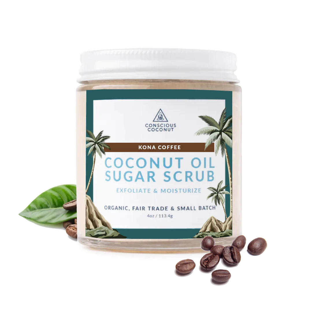 Kona Coffee Coconut Oil Sugar Scrub